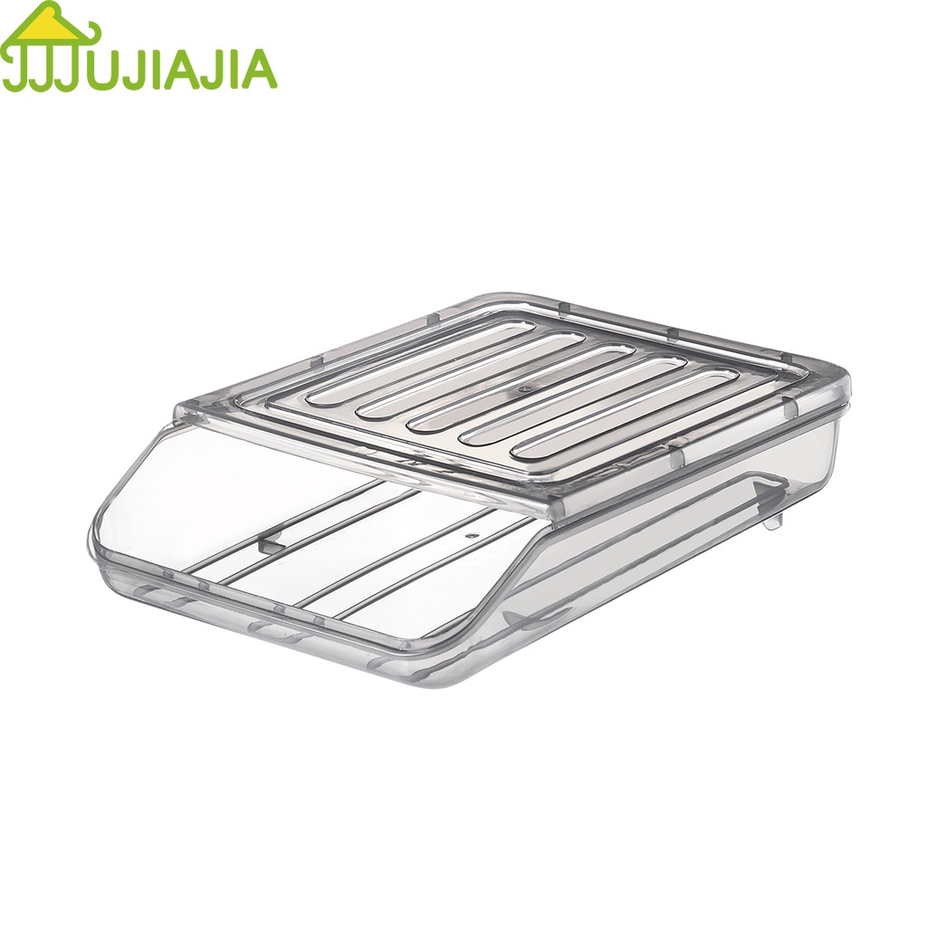 Hộp đựng trứng JUJIAJIA thiết kế nửa trong suốt có thể ráo ra sức chứa lớn có thể xếp chồng lên nhau