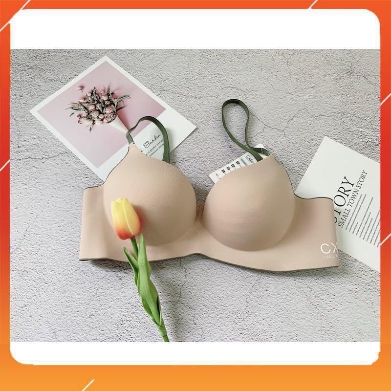 Áo lót nữ su đúc CXG không gọng, nâng ngực phối màu quai chip bra, chip A20