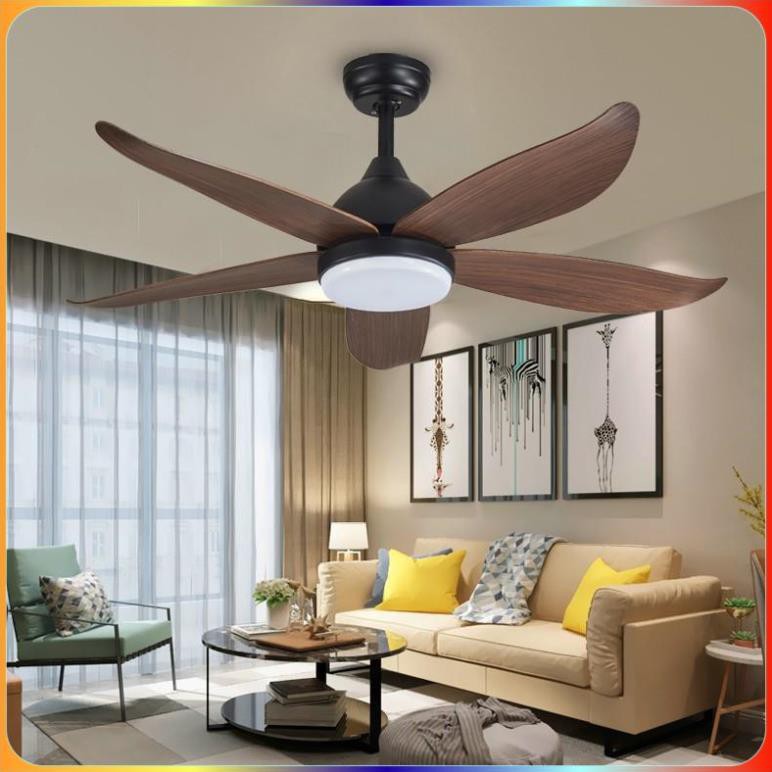 Quạt trần đèn dấu cánh, quạt trần phòng khách DA166- 3 chế độ ánh sáng-điều khiển từ xa