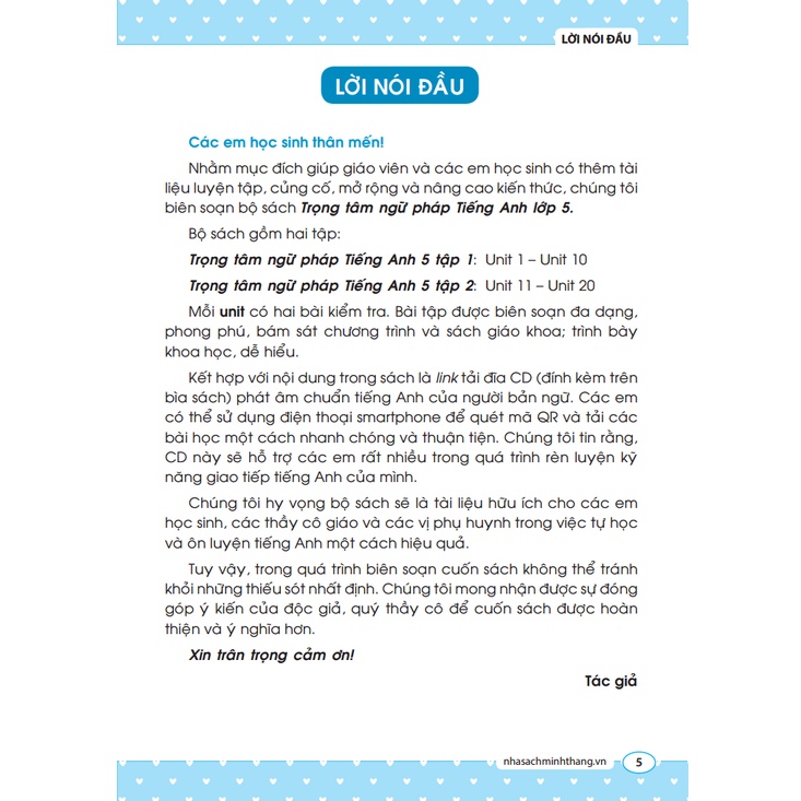 Sách - The langmaster - Trọng tâm ngữ pháp tiếng Anh lớp 5 tập 2 (tái bản 1 2020)