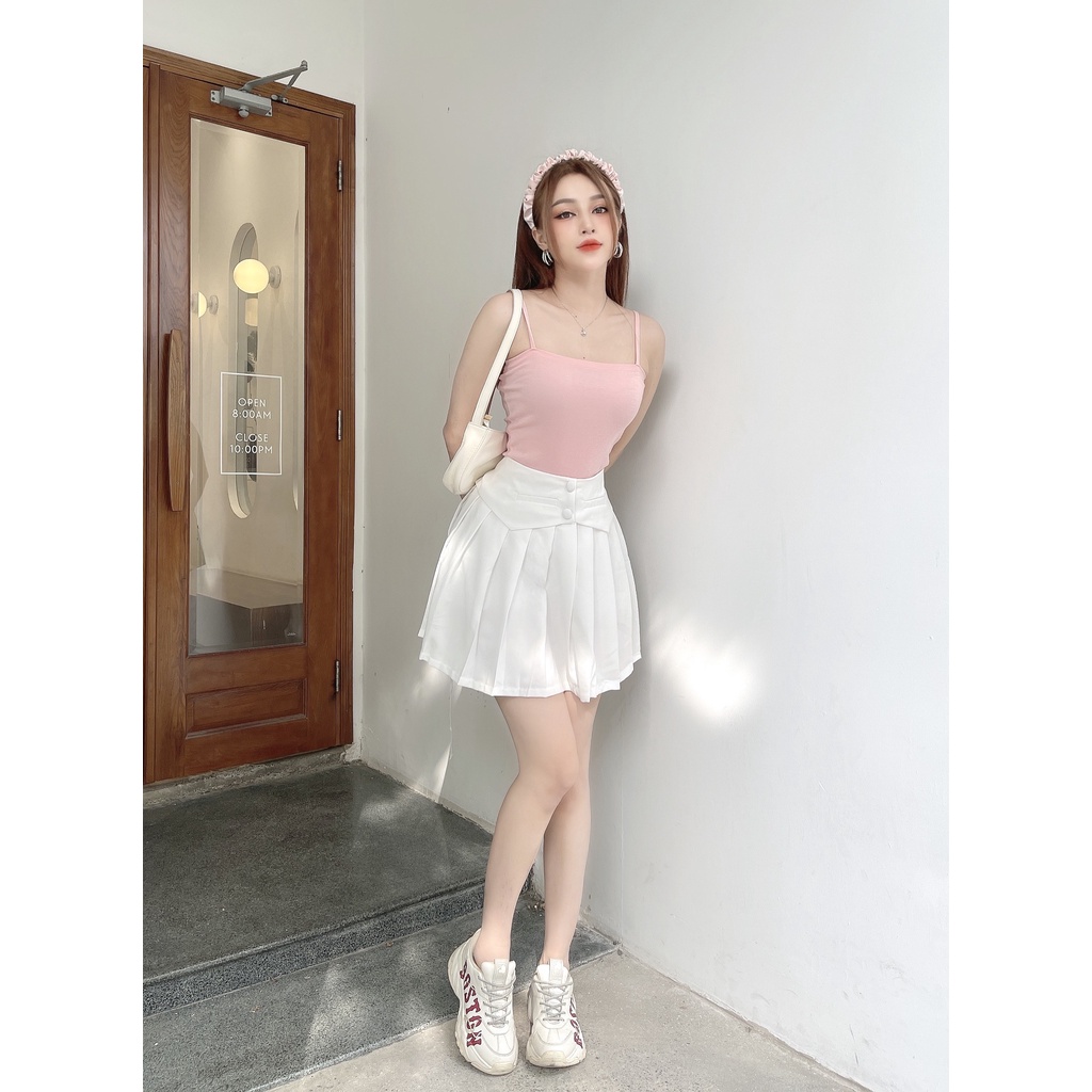 Chân váy  xếp ly ngắn nữ CRAZYTEEN phối bản đai CVC0029 | BigBuy360 - bigbuy360.vn