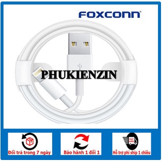 Cáp sạc iphone lightning chuẩn foxcom dùng cho các dòng iphone 5/6/7/8/x/11 promax bảo hành 12 tháng lightning 1m