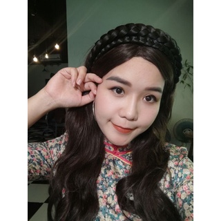 Bờm tóc tết sang chảnh bản kép 4cm