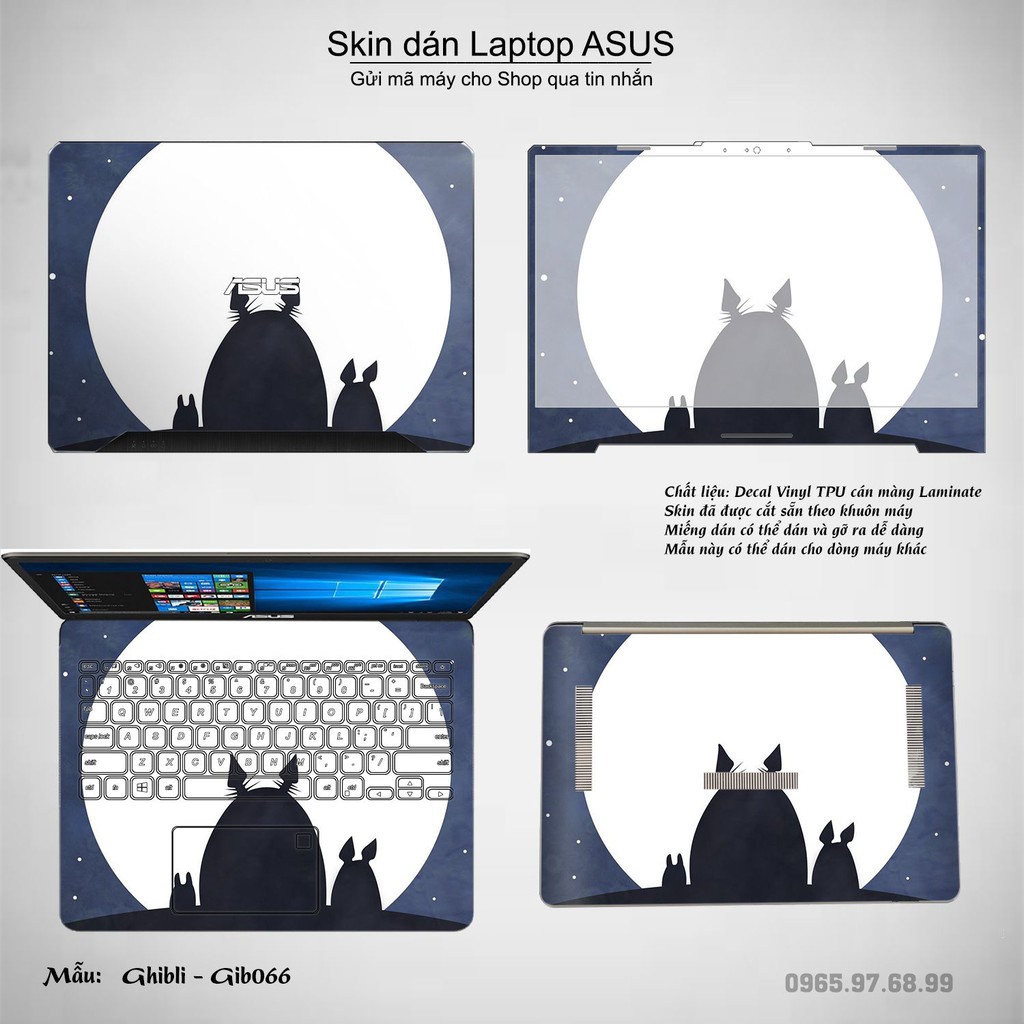 Skin dán Laptop Asus in hình Ghibli nhiều mẫu 10 (inbox mã máy cho Shop)