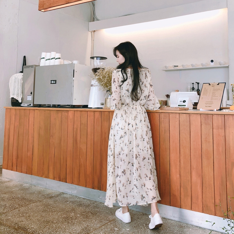 Đầm Voan Hoa Cổ Chữ V Xinh Xắn Dành Cho Nữ 27922