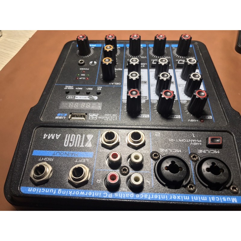 mixer mini kết nối với loa blutooth hát karaoke, chơi đàn gitar acoutic...