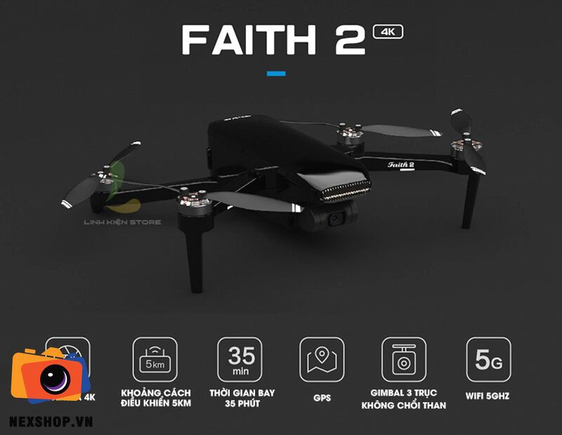 Flycam C-Fly Faith 2 – Camera 4K Ultra HD | White | Chính hãng