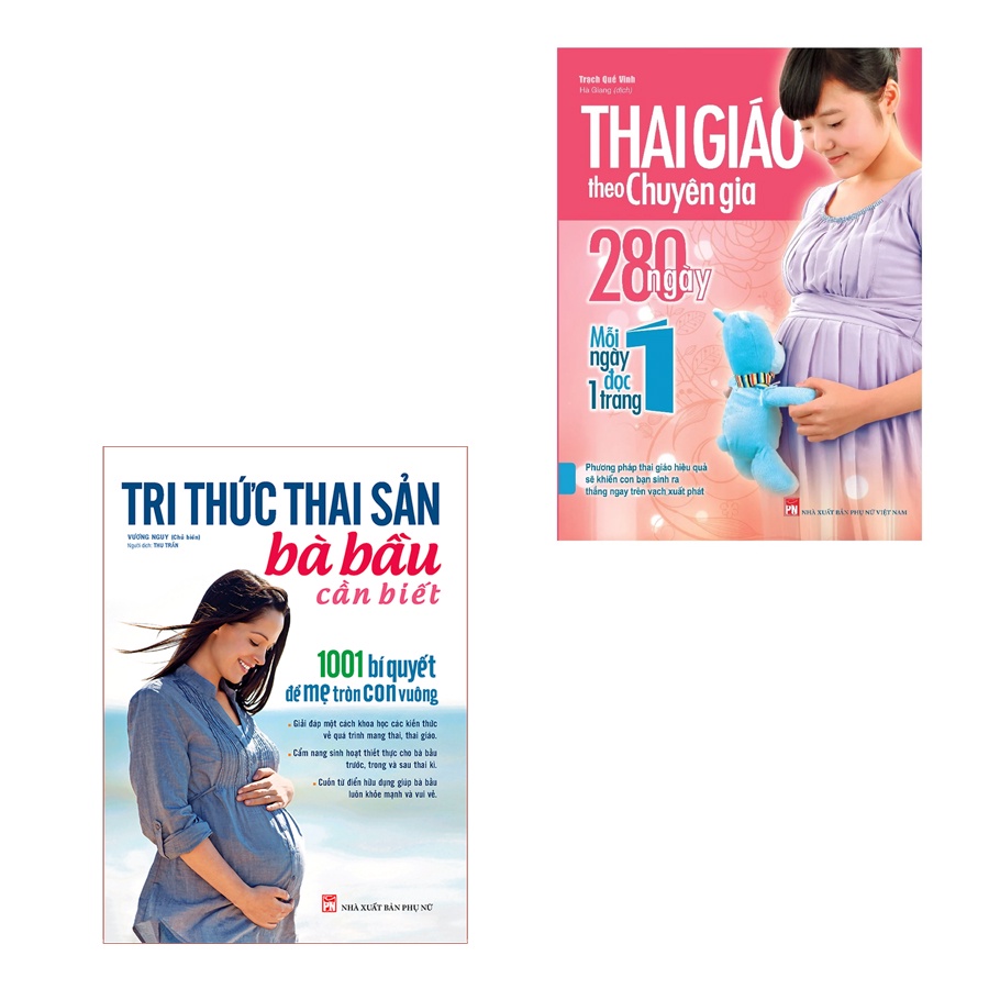 [Mã INCU20 giảm 20K đơn 150K] Sách Combo 2 Cuốn Tri Thức Thai Sản Bà Bầu Cần Biết + Thai Giáo Theo Chuyên Gia - Jukishop