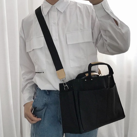 [ Có Sẵn/ Ảnh & Video Thật ] Túi Bố Xách & Đeo Chéo Chữ Nhật Square Canvas Bag - Độc Quyền Bởi Ouithebrand | BigBuy360 - bigbuy360.vn