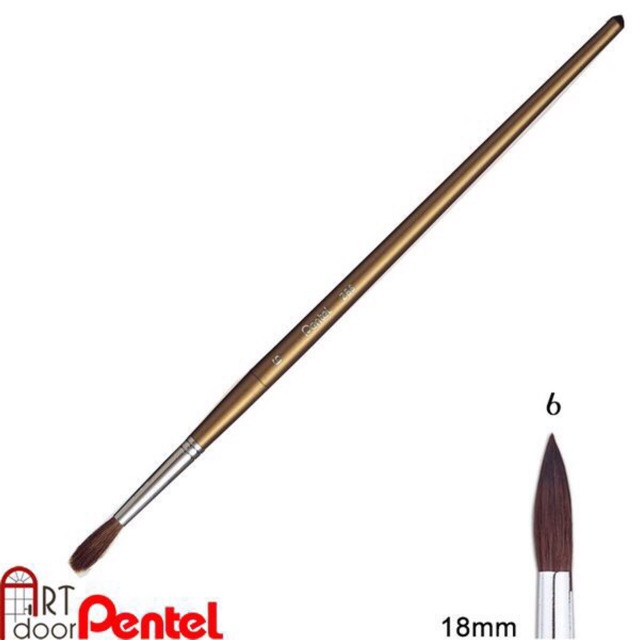 Cọ vẽ màu nước đầu tròn số 6 Pentel