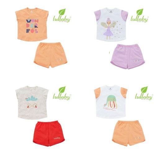 Bộ quần áo côc tay cài vai cho bé gái mới nhất của lullaby baby nhật hoa [ NH641P - Size 6m-4y ]