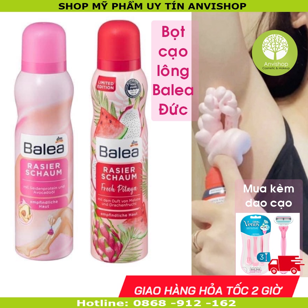 Bọt tẩy lông, gel cạo lông, kem dưỡng sau cạo lông, kem tẩy lông Balea của Đức- Nội địa Đức Đủ Bill