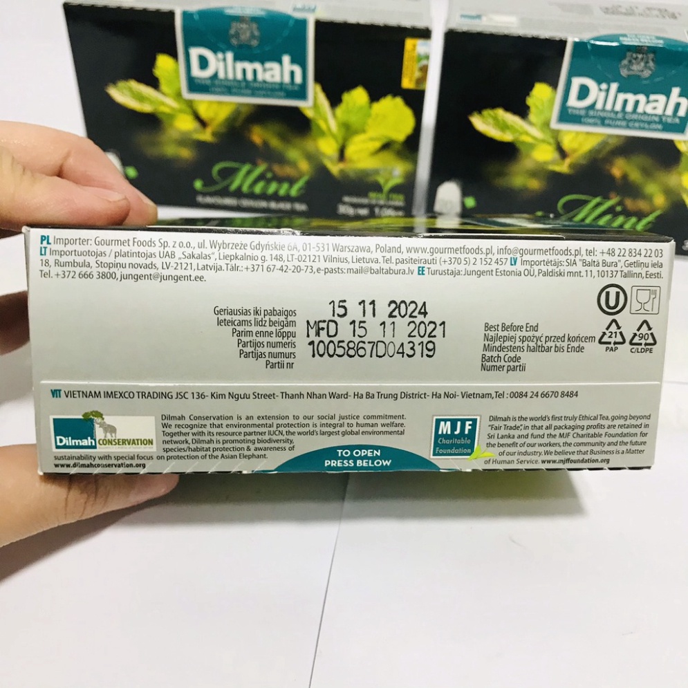 Trà Bạc hà Dilmah Mint – hộp 30g/ 20 túi lọc