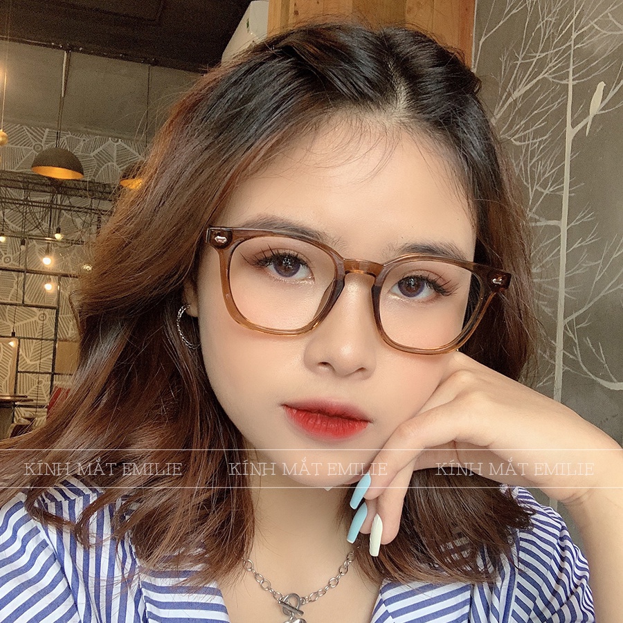 Gọng nhựa vuông bầu cốt kim loại chắc chắn Emilie eyewear phụ kiện thời trang 76172