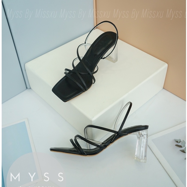 Giày sandal nữ dây chéo phối gót trong 7 cm cao cấp MYSS - SD151