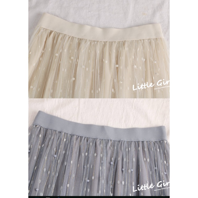 Chân váy ren Tulle - Tutu xòe tròn dáng dài kim tuyến đính hạt cao cấp mẫu hot VAY11 Free size