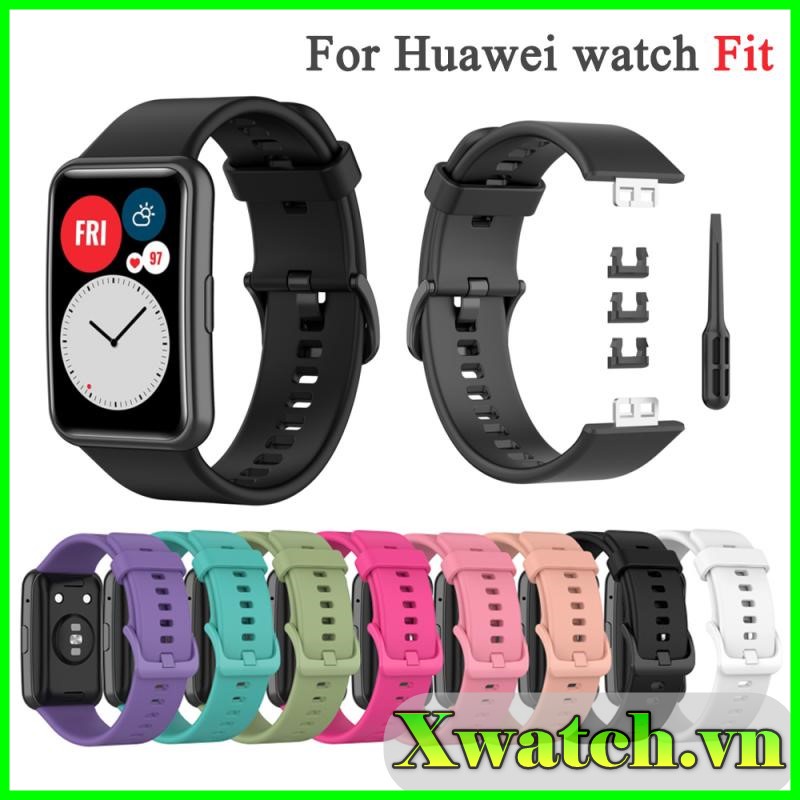 Dây đeo đồng hồ thông minh silicon cho Huawei Watch Fit khóa gài