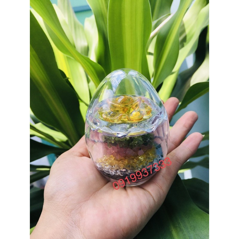 Trứng đá phong thủy ( cao 9 cm)