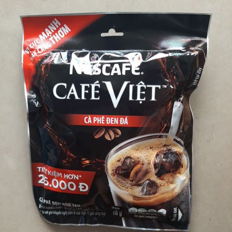 Cà phê đen hòa tan NesCafe Cafe Việt - Cà Phê Đen Đá gói 560g  - date mới
