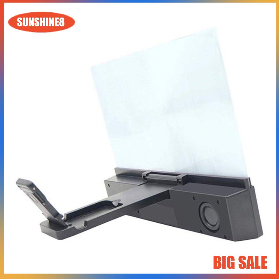 Kính phóng to màn hình Bộ khuếch đại màn hình điện thoại di động 12 inch với đế đa năng để bàn âm thanh nổi