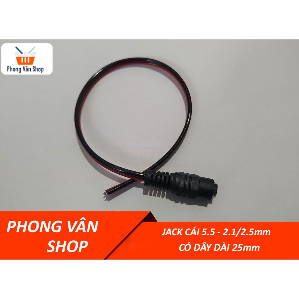 Cặp dây jack đực + cái 5.5-2.1 - 2.5mm - Dây dài 25cm