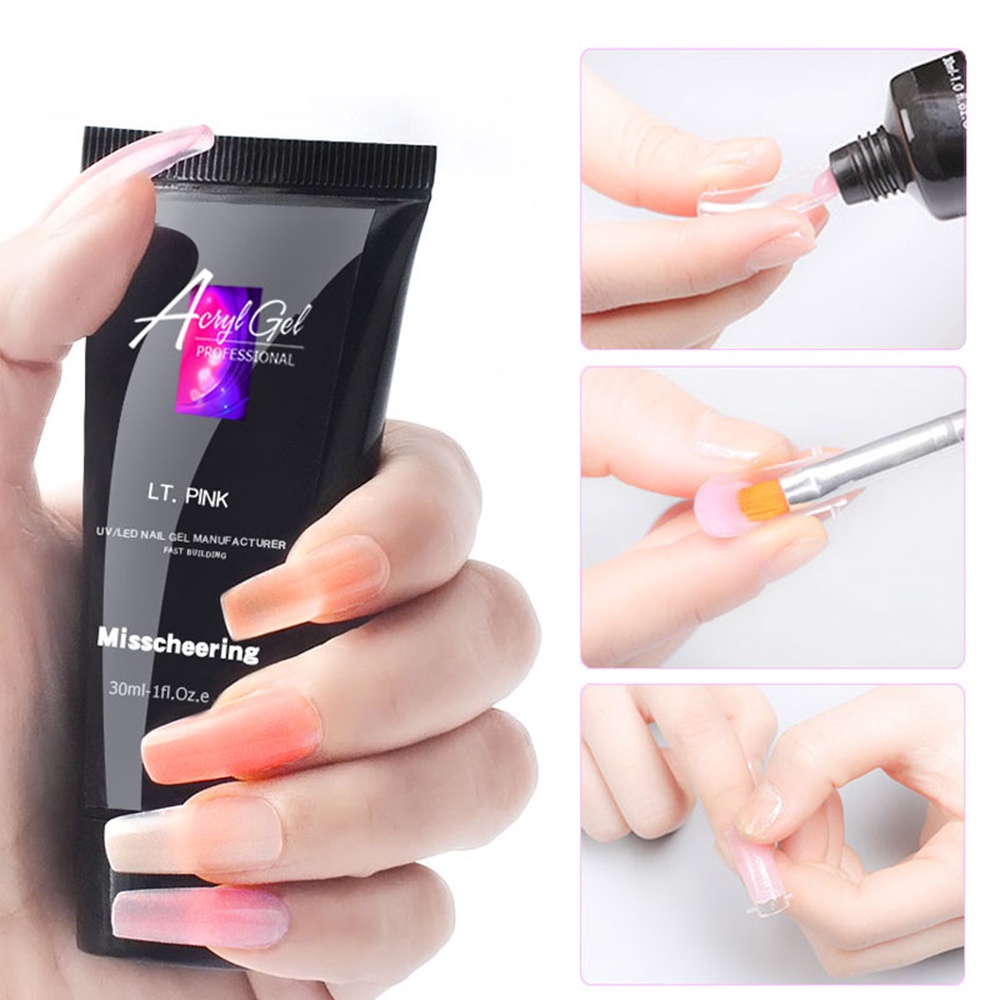 Misscheering Gel Pha Lê Làm Móng Gel Sơn Móng Tay Để Nối Móng Gel LED Cứng 30ML-Ampe