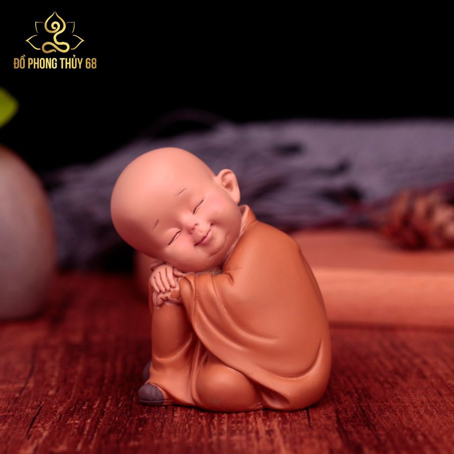 ☘️HOT☘️ Bộ 03 chú tiểu AN NHIÊN trang trí nhà cửa,ôtô - mẫu ngồi 7cm