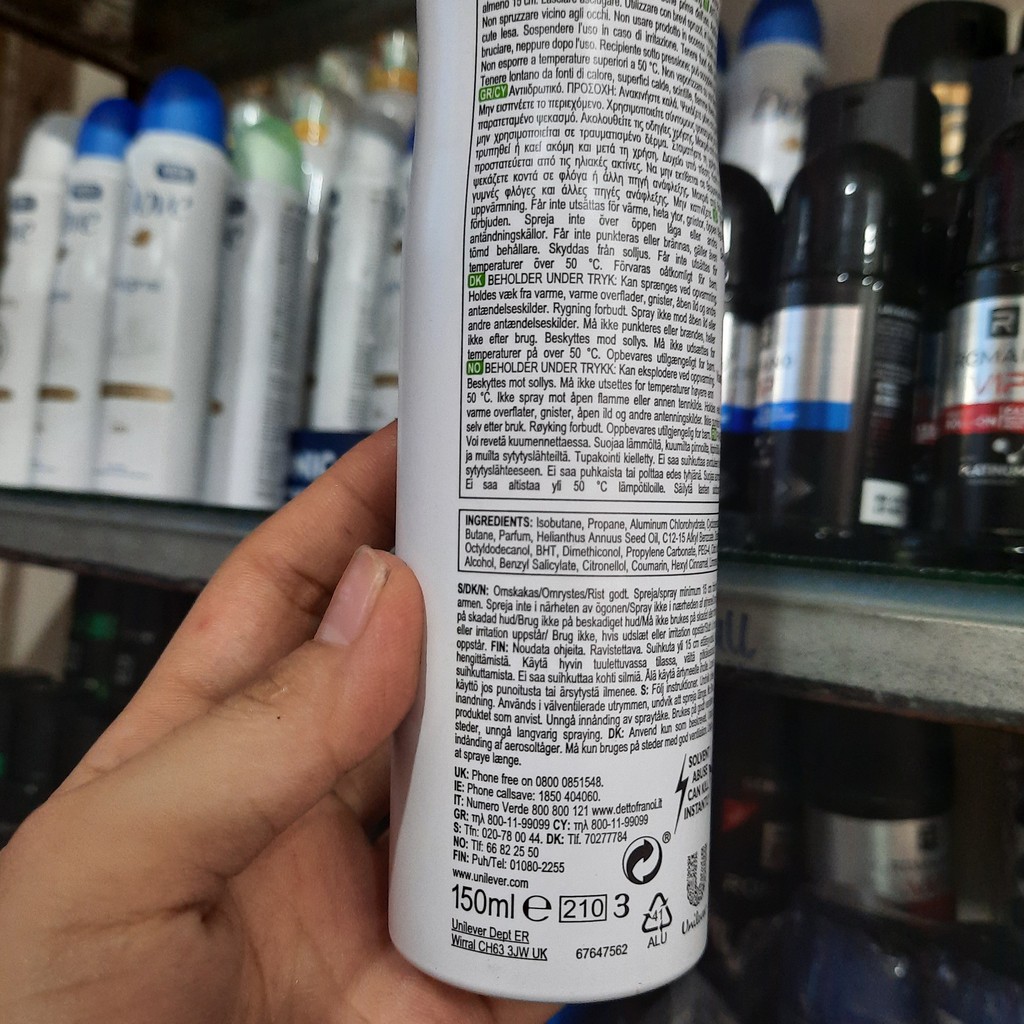 Xịt Khử Mùi Dove Go Fresh Dưa Leo & Trà Xanh 150ml
