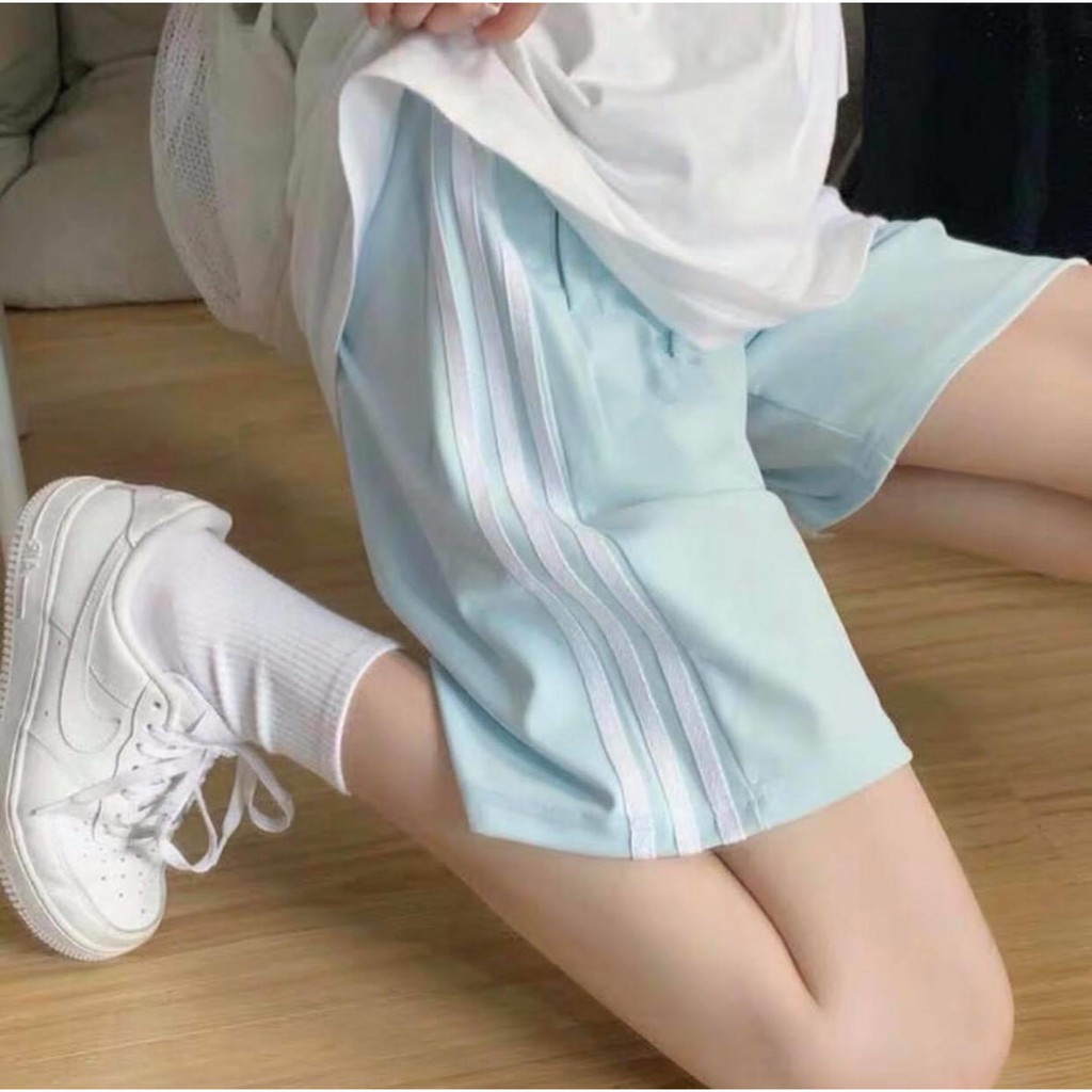 Quần short đùi sọc 3 màu thể thao unisex nam nữ