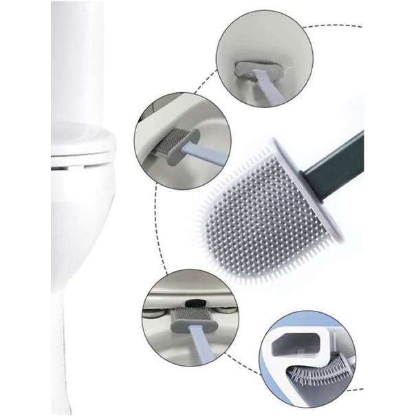 Cọ Vệ Sinh Toilet Bồn Cầu Bằng Silicon Tiện Lợi - Chổi vệ sinh nhà tắm, cọ silicon vệ sinh bồn cầu toilet cao cấp