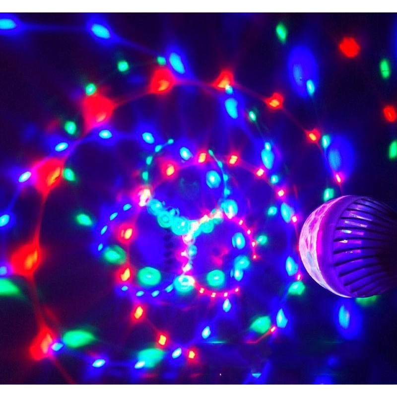 Đèn Led sân khấu vũ trường karaoke nhiều màu RGB 3w cầu pha lê xoay tròn trang trí