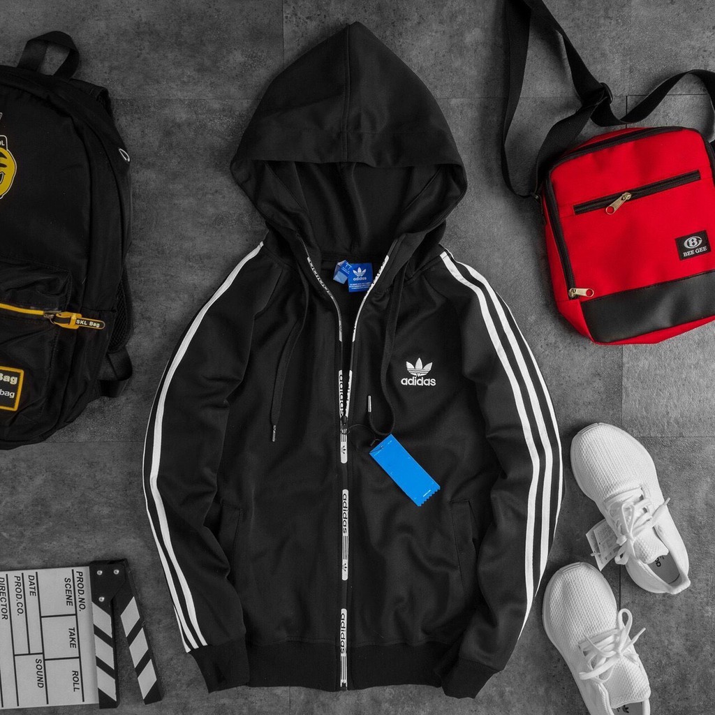 áo khoác thun da cá 3 sọc | BigBuy360 - bigbuy360.vn