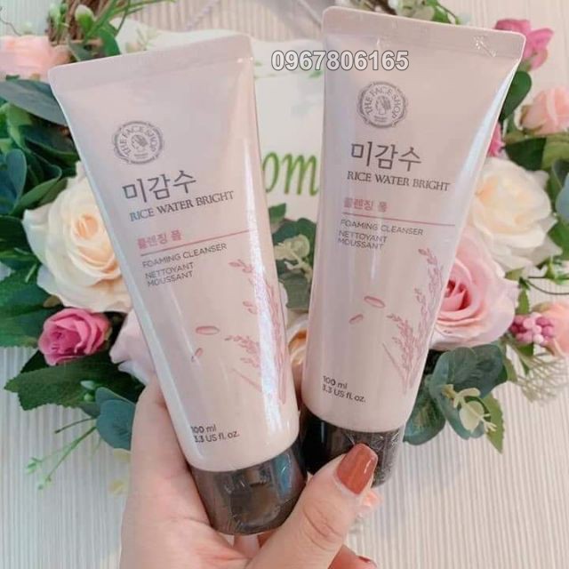 Sữa rửa mặt làm sáng da chiết xuất Gạo THE FACE SHOP - Rice Water Bright Cleansing Foam 100ml