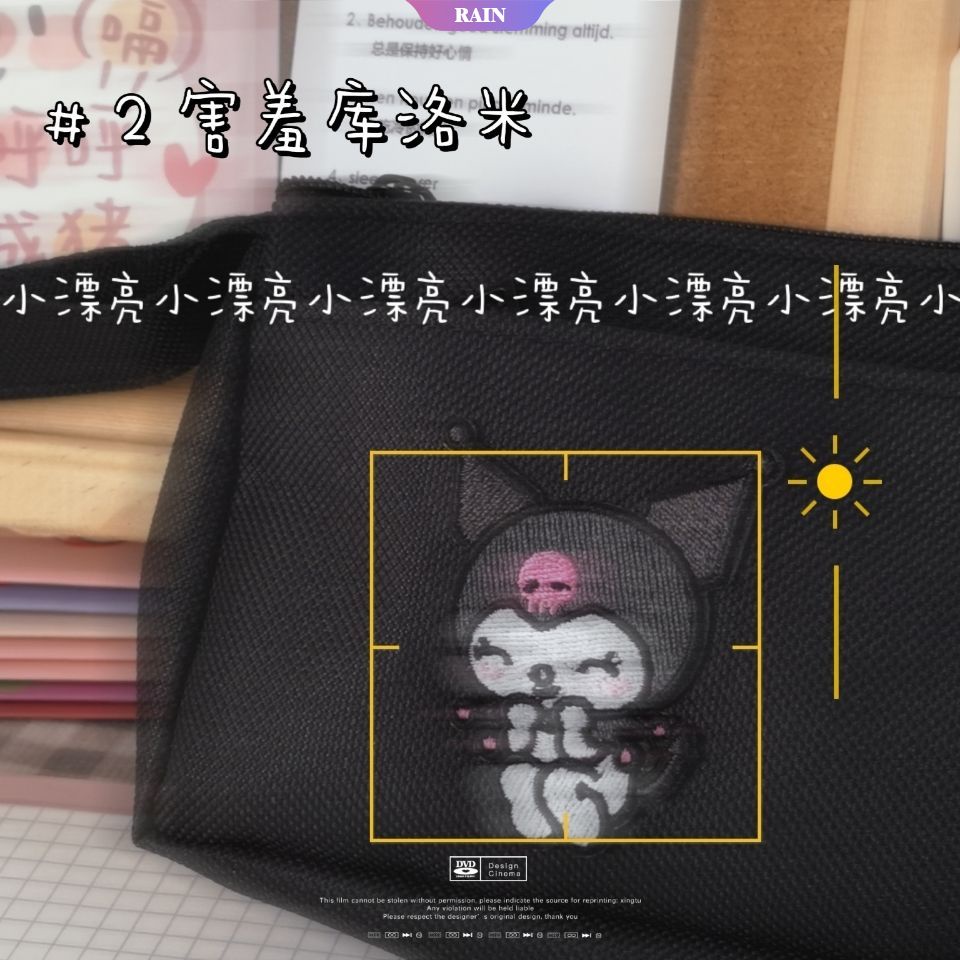 Túi Đựng Bút Hai Lớp Bằng Vải Oxford Họa Tiết Hoạt Hình Sanrio Dễ Thương