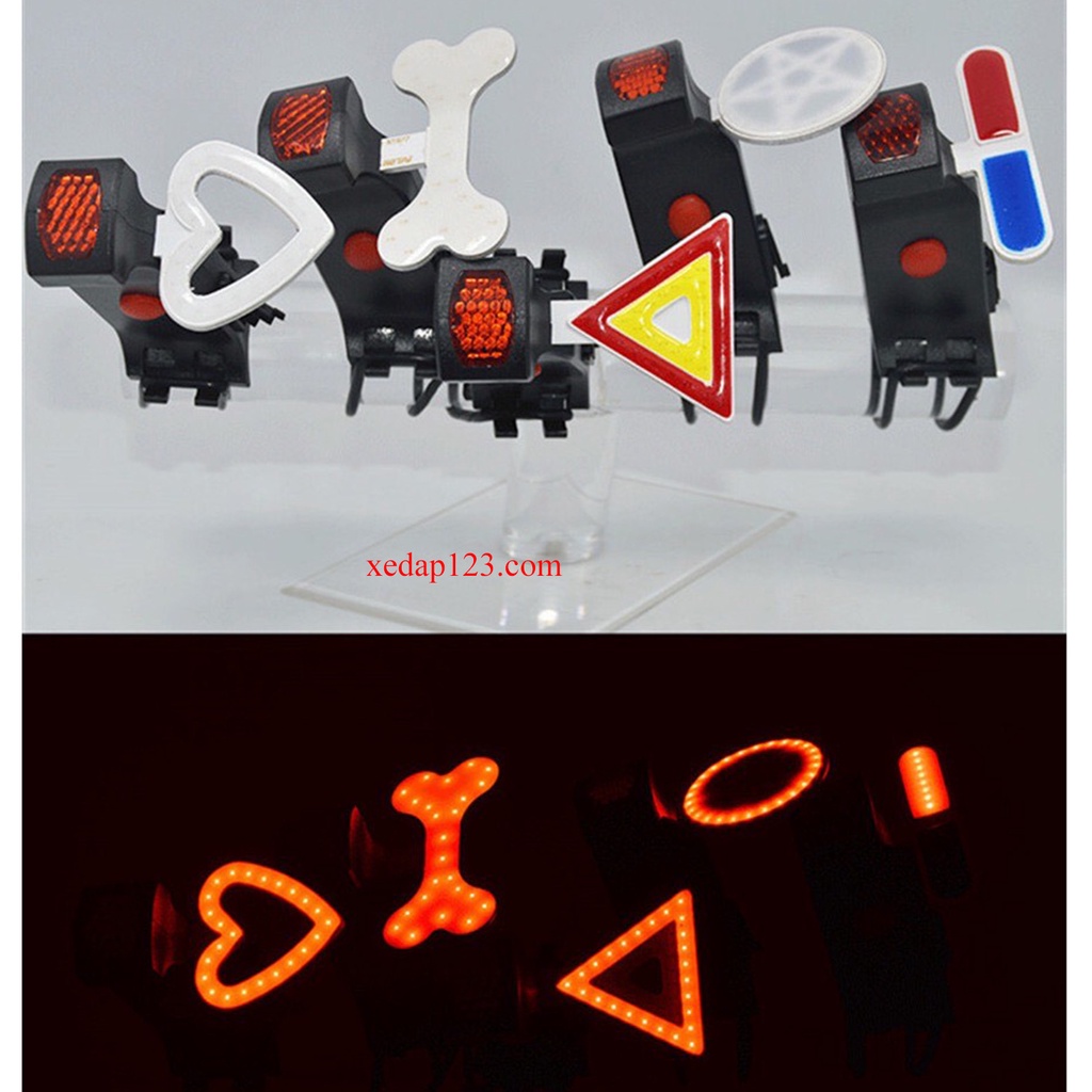 Đèn hậu đèn cảnh báo xe đạp 2-043