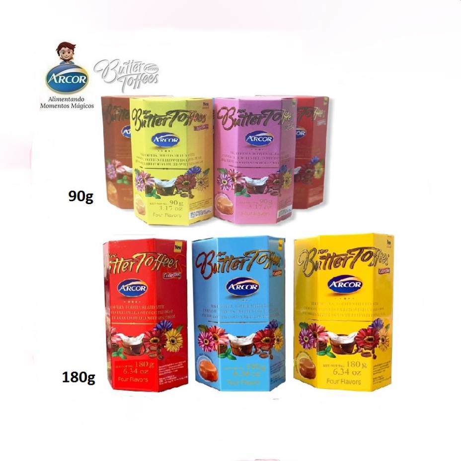 Kẹo mềm ARCOR Butter Toffees Hộp Giấy Lục Giác Mix Vị có 2 loại lựa chọn - Nhập khẩu Mexico