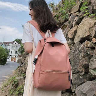 Balo nữ chống nước nắp che mưa mặt trơn LOCOMG TX120