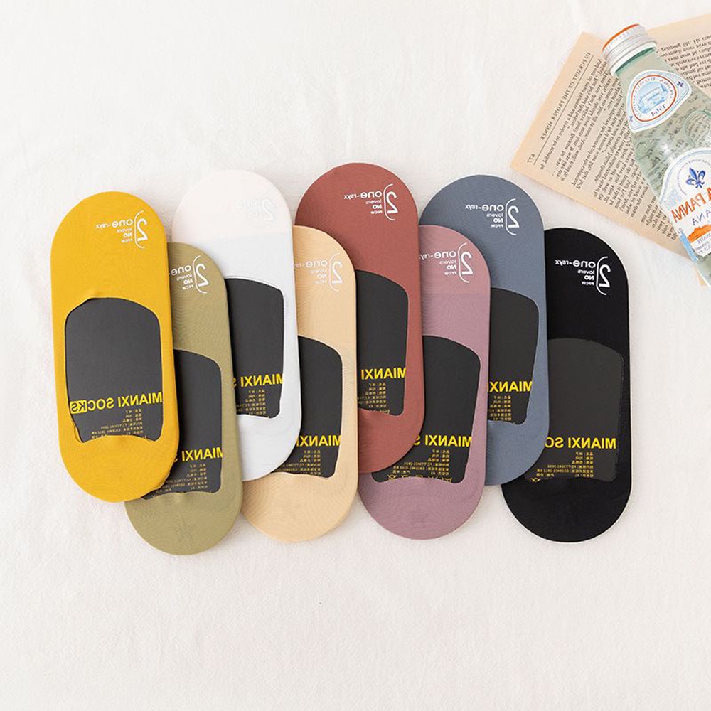 Vớ cổ thuyền vải lụa lạnh mỏng màu trơn không trượt thoáng khí thoải mái nhiều màu sắc cho nữ