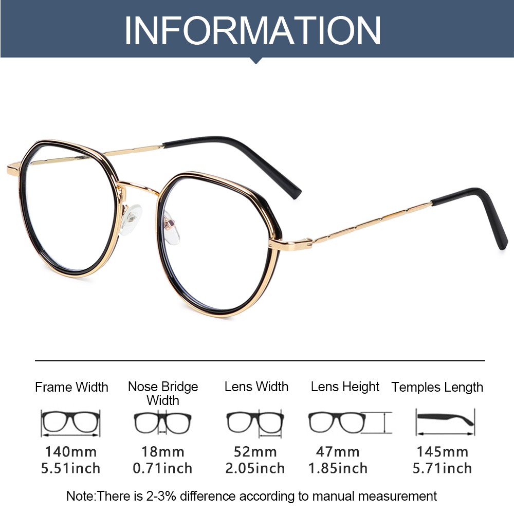 Mắt Kính Gọng Tròn Chống Bức Xạ Phong Cách Vintage Thời Trang