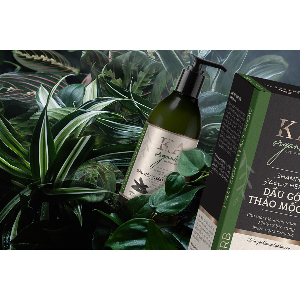 Dầu gội thảo mộc Ka Organic ngăn rụng tóc, sạch gàu