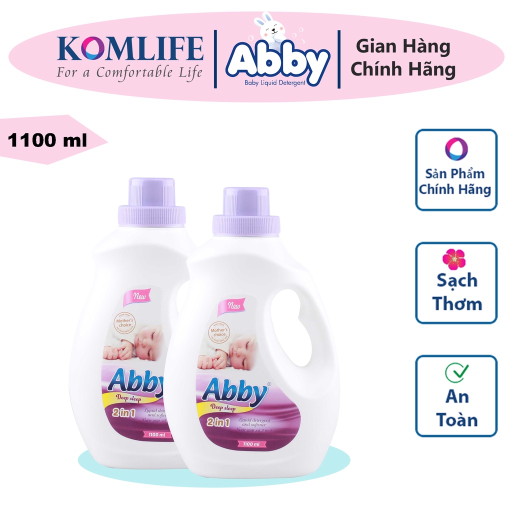 Nước giặt xả mẹ và bé ABBY 1100ml an toàn cho bé