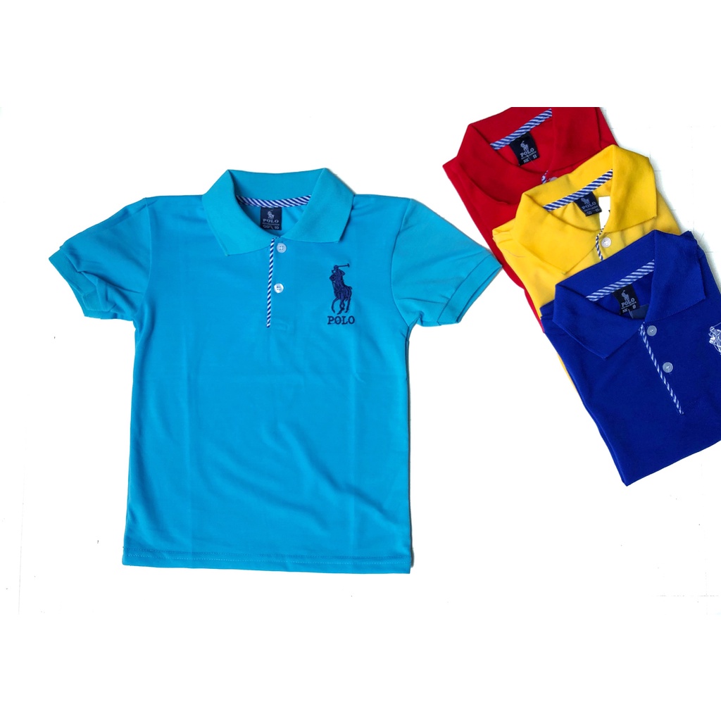 Áo thun polo tay ngắn cho bé , áo cổ bẻ họa tiết thêu thời trang năng động cho bé có size 9-30kg
