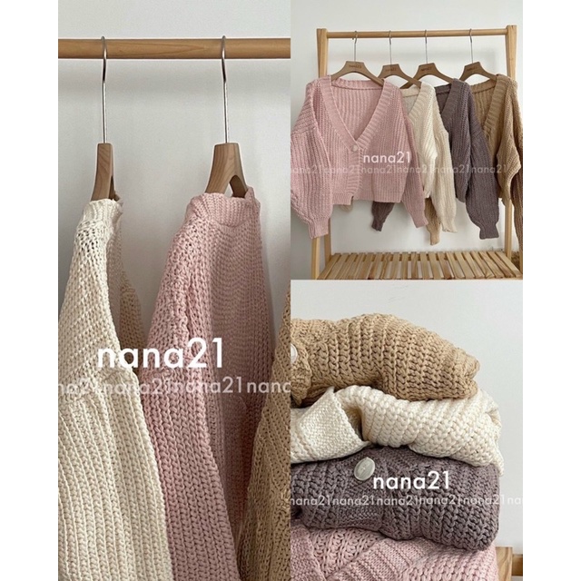 Áo khoác len cardigan 1 cúc siêu xinh