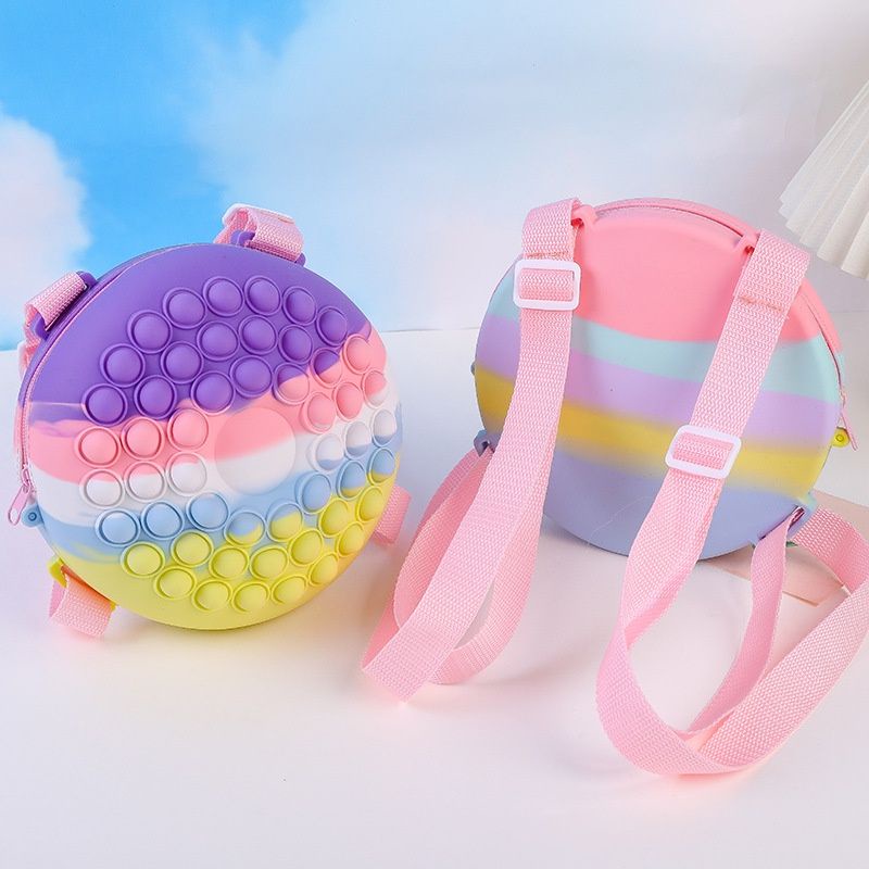 Balo POP IT Cầu Vồng Dễ Thương Cho Bé Size 19cm