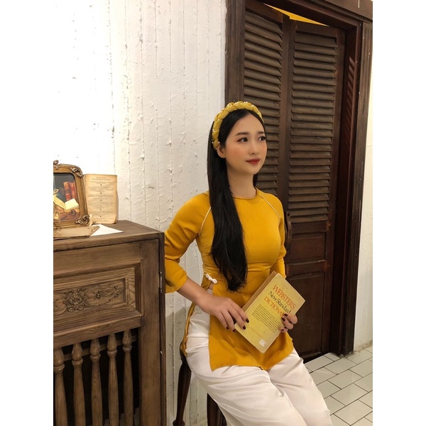 Set Bà ba cúc tàu - Đồ lam đi chùa - Xưởng may Huỳnh Gia-