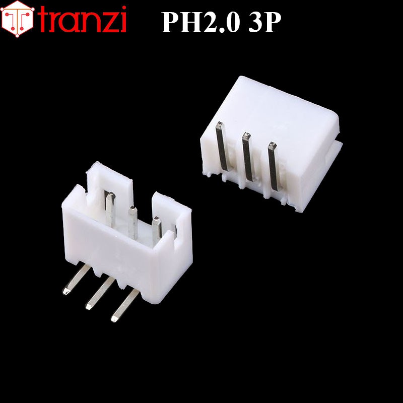Giắc cắm header 2.0mm PH2.0 3P chân cắm cong trắng - túi 50 cái