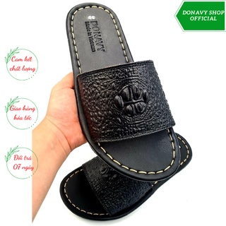 [MẪU HÓT NHẤT NĂM 2022] Dép Nam Da Bò Quai Ngang Dập Vân Bọ Xít Độc Lạ D.qnboxit..