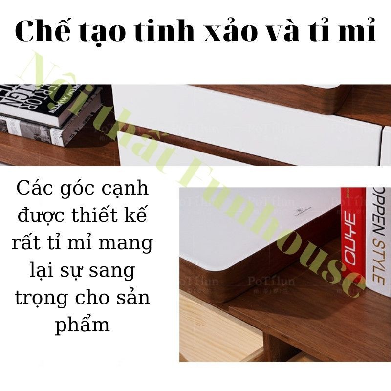 Kệ tivi Funhouse gỗ thông minh kéo rút 2 đầu dài 1m6 kéo dài thành 2m cao cấp - A06