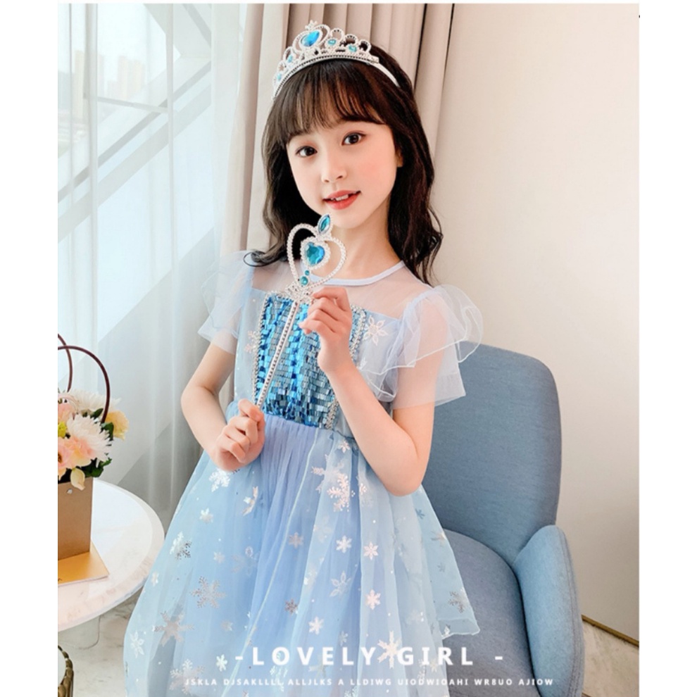 Bộ 2 Món Vương Miện Công Chúa Elsa + Đũa Thần Kỳ Dành Cho Trẻ Em | Phụ Kiện Thời Trang Trẻ Em