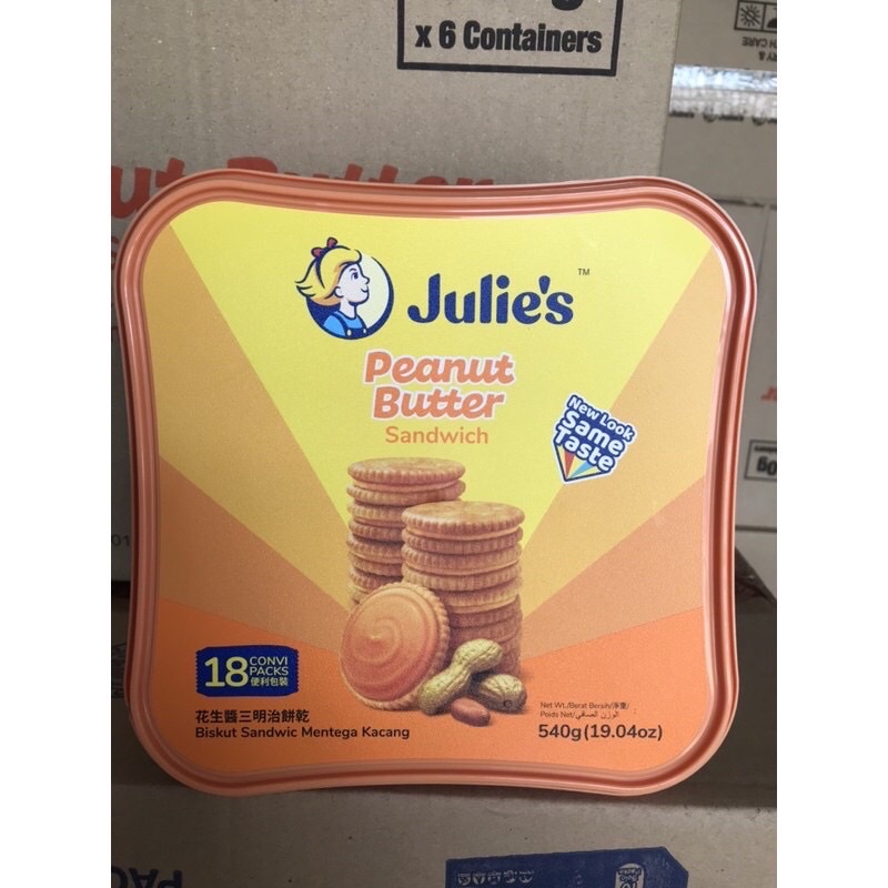Bánh quy nhân bơ đậu phộng julie 540g date 2/2025